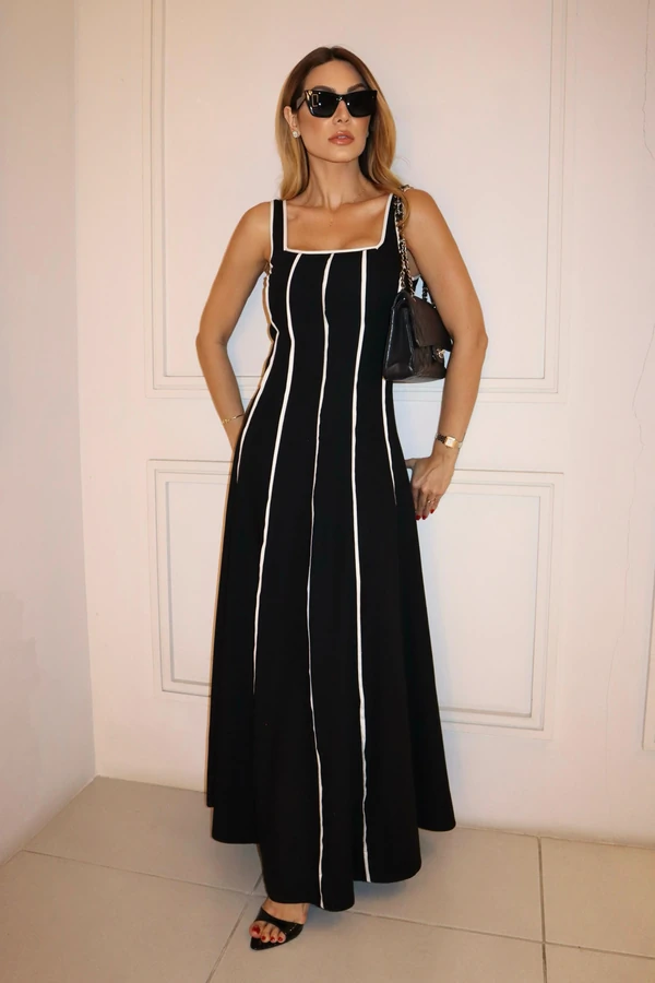 Vestido Negado Preto e Branco