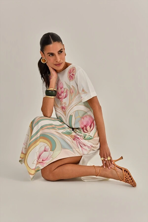 Vestido Hera Crepe Estampado