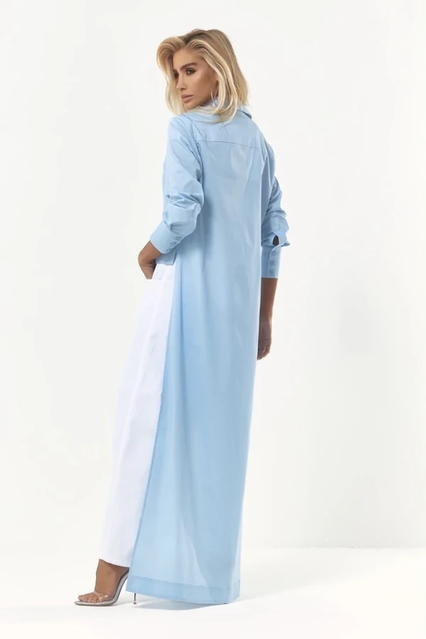 Camisa Cropped Tricoline com Calda Azul
