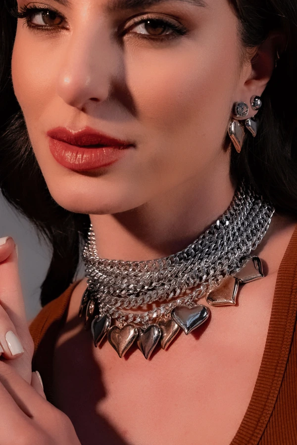 Choker Elos Heart Mix Banhos