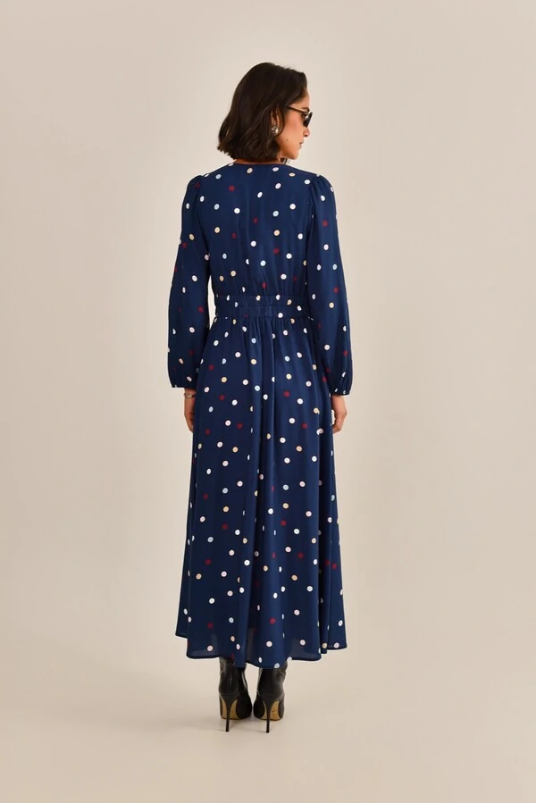 Vestido Ashley Viscose Estampa Poá