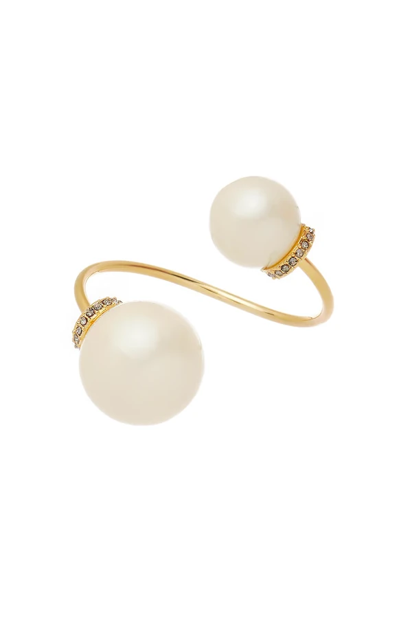 Bracelete Duo Exagerado Pérola/Dourado