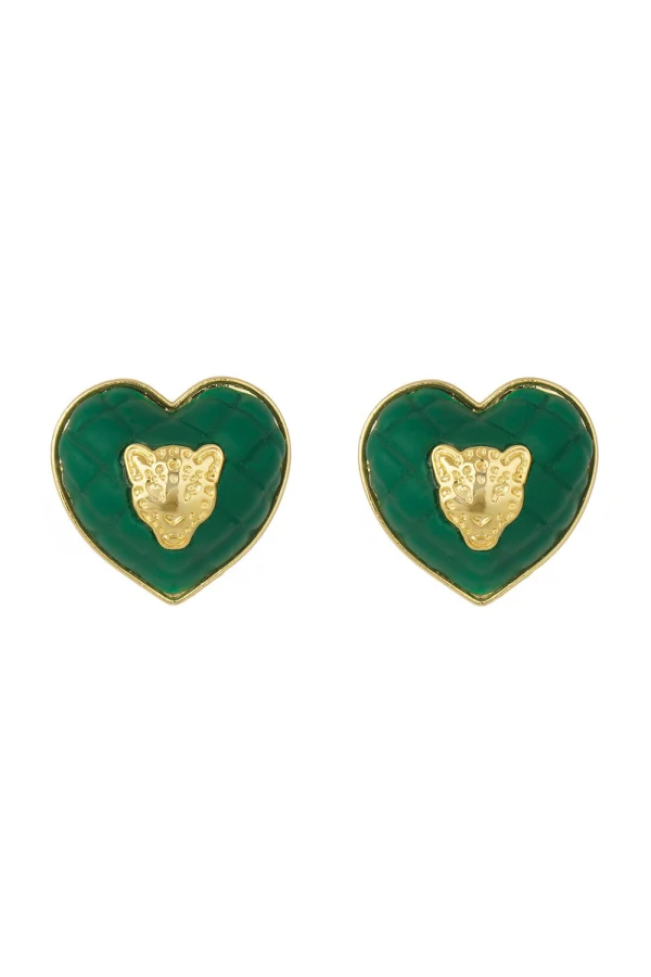 Brinco Botão Wild Heart Verde