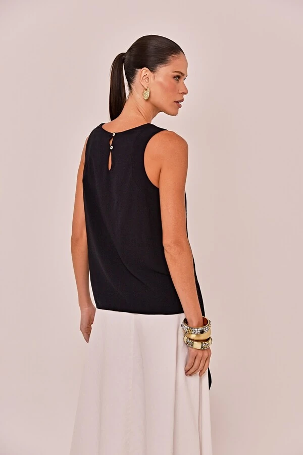 Blusa Rosa Crepe de Viscose