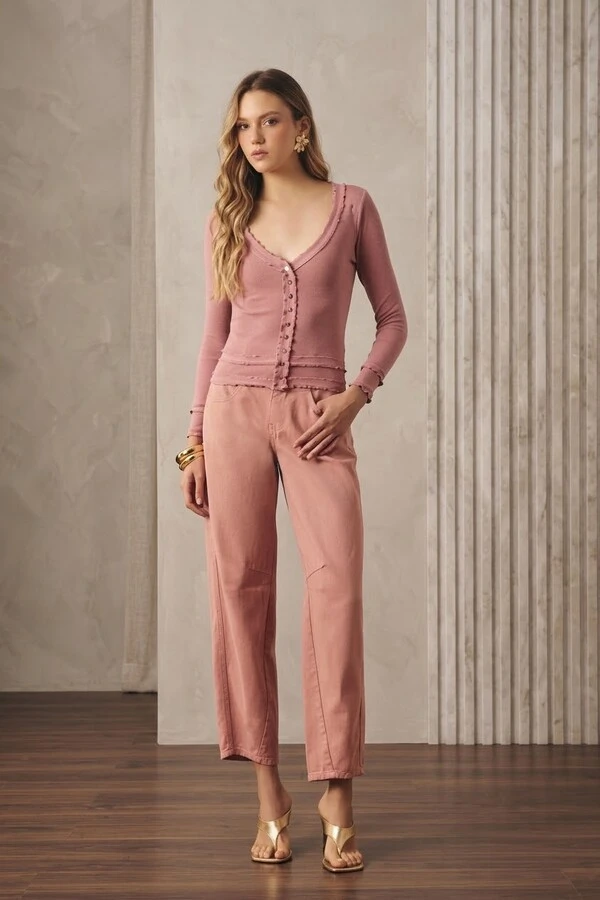 Calça Jeans Bag Rosê