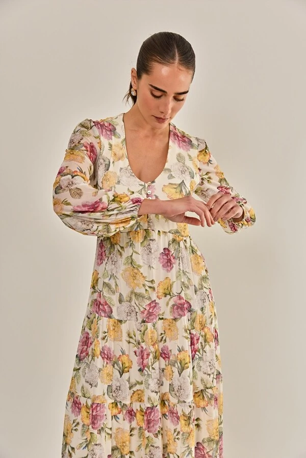 Vestido Floral Tule