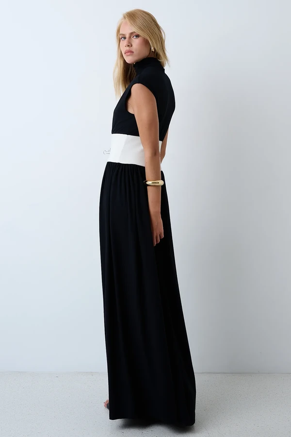 Vestido Longo Bicolor Kronne