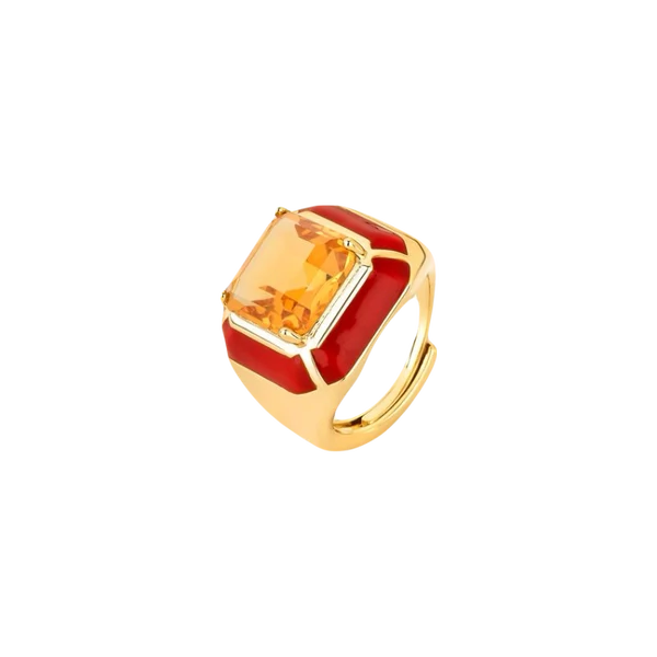 Anel Dedinho Esmaltado com Cristal