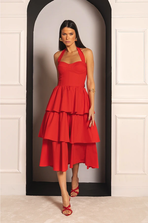 Vestido Joaquina Vermelho