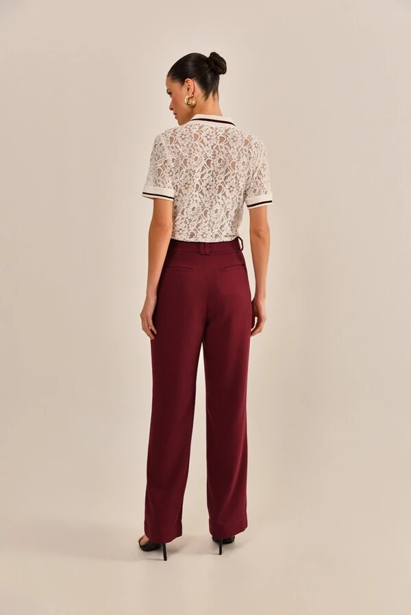 Calça Yolanda Alfaiataria Vinho