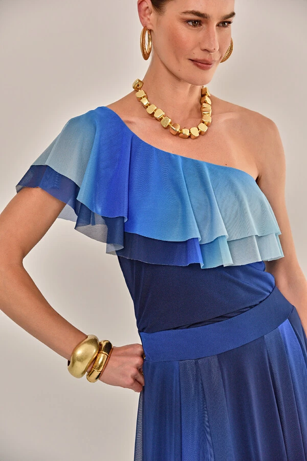 Blusa Peônia Tule Estampado