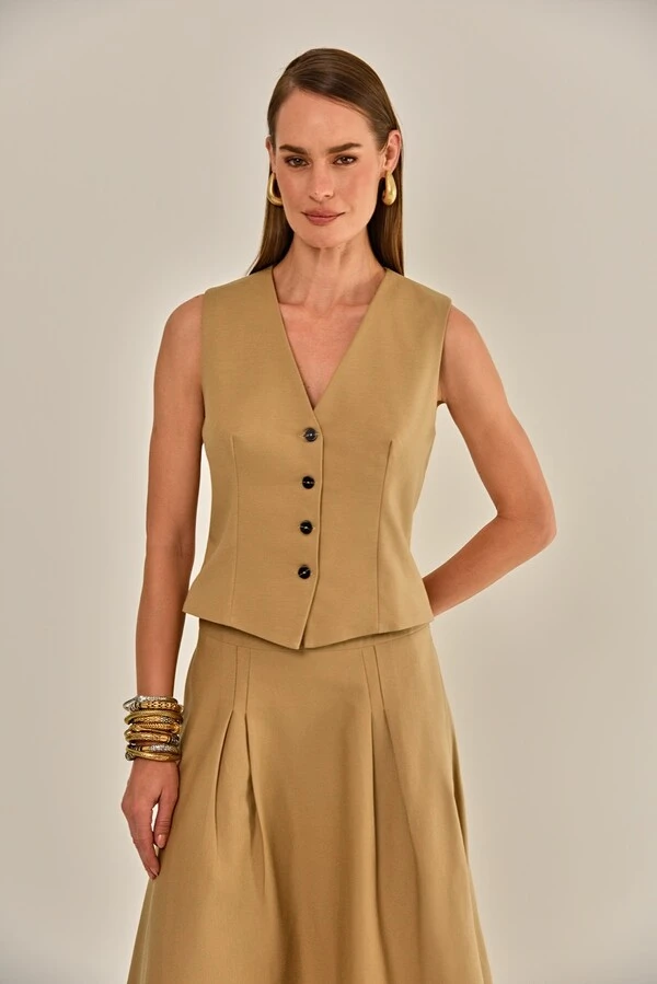 Colete Dani Alfaiataria Khaki