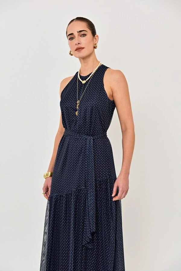 Vestido Malta Tule Mini Poá