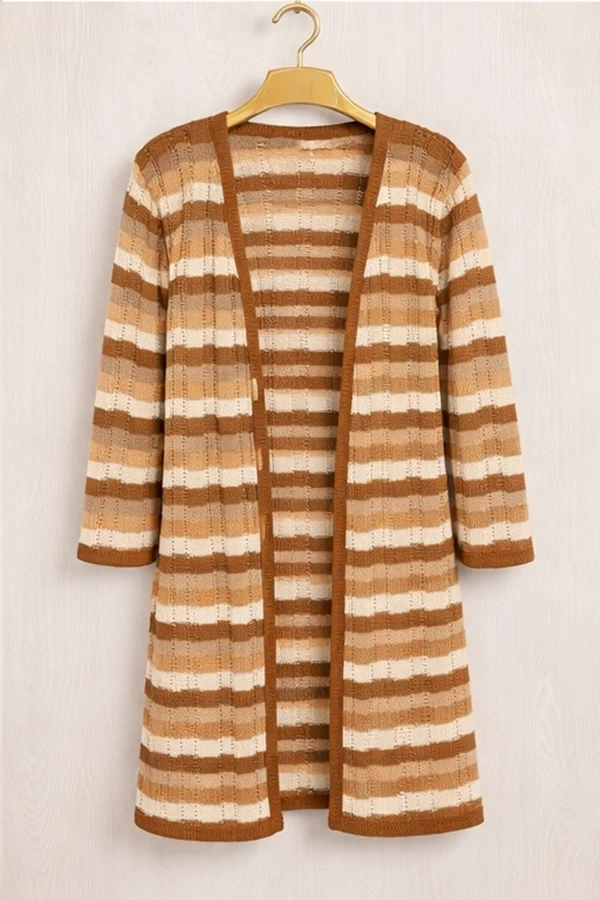 Cardigan Zig Zag em Tricô com Lurex