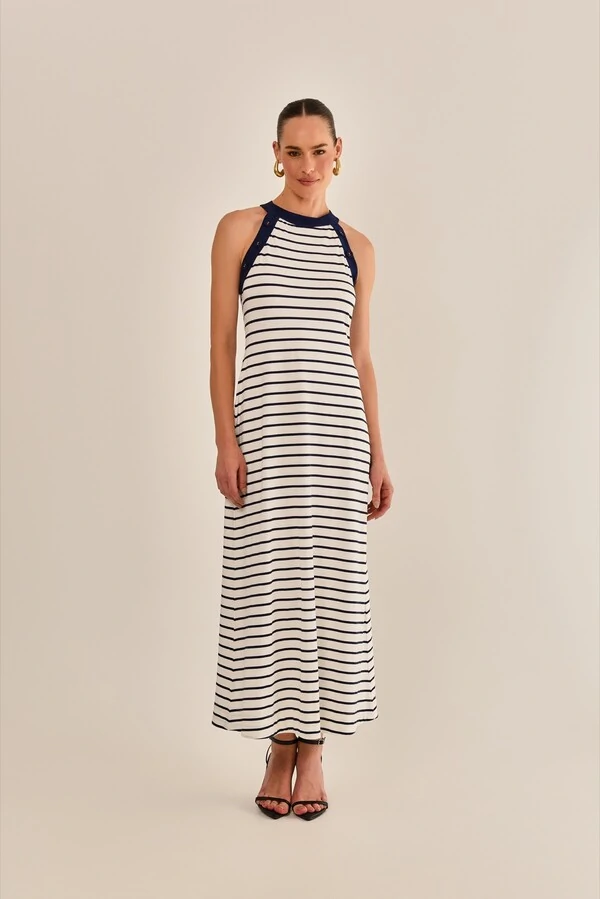 Vestido Rainbow Malha Listrada