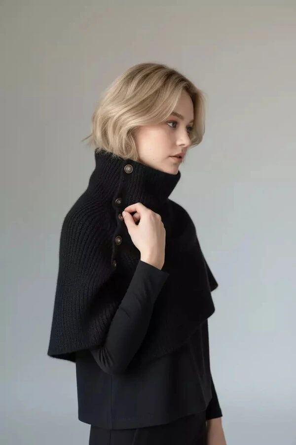 Petit Poncho Lã Preto