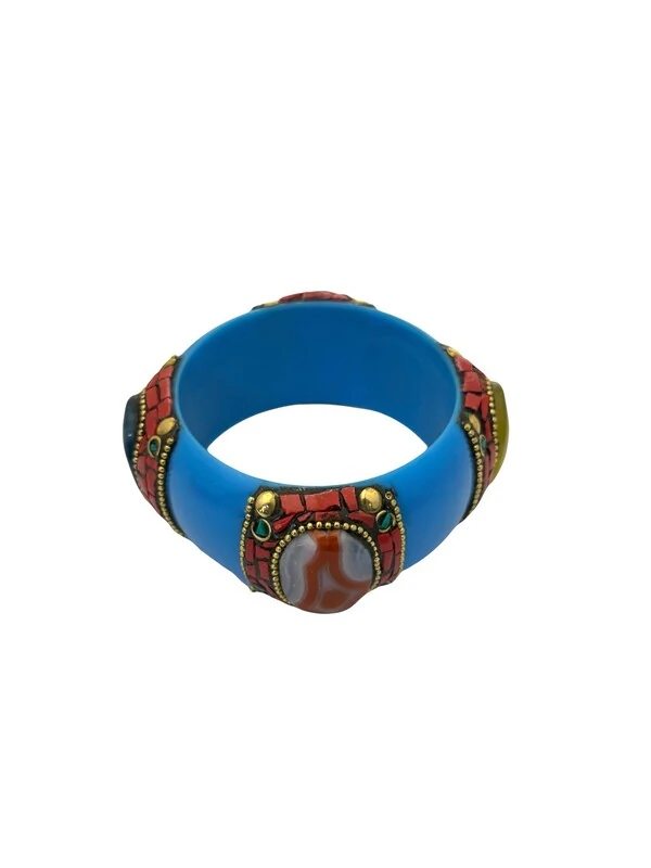 Pulseira Resina Pedras Ovais Marroquina