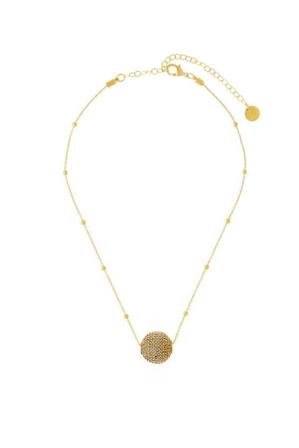 Colar Strass Exagerado Dourado