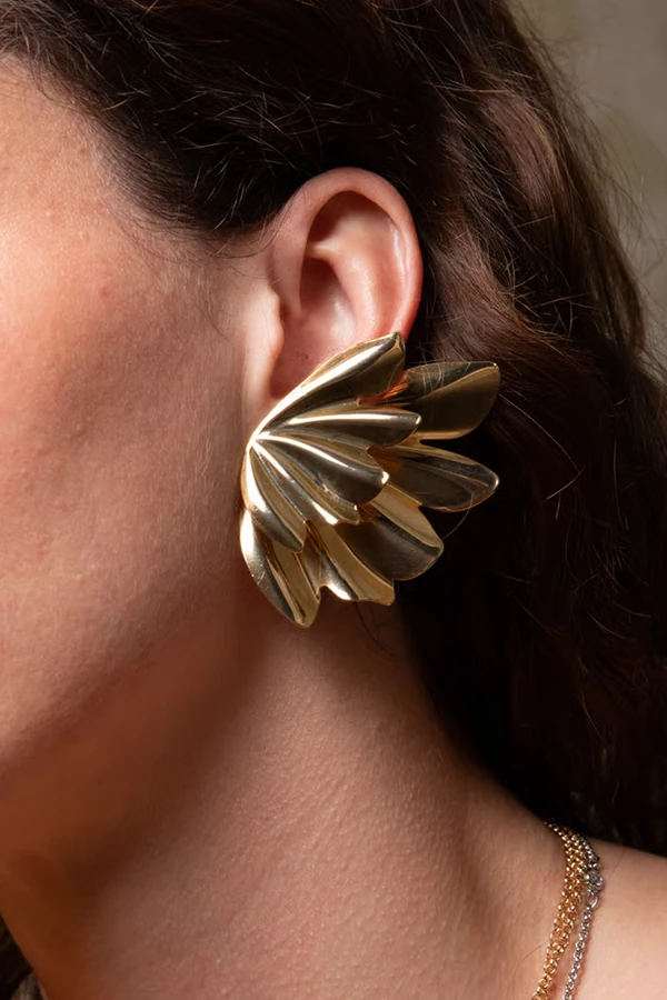 Brinco Duplo Iconic Flora Dourado