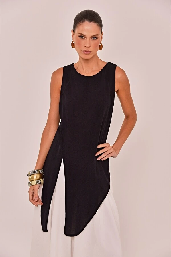 Blusa Rosa Crepe de Viscose