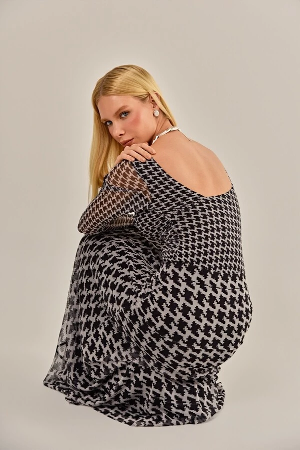 Blusa Duo Tule Estampado