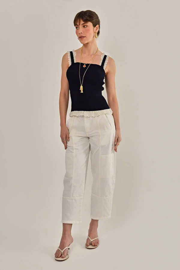 Calça Mabel Sarja Tinturada