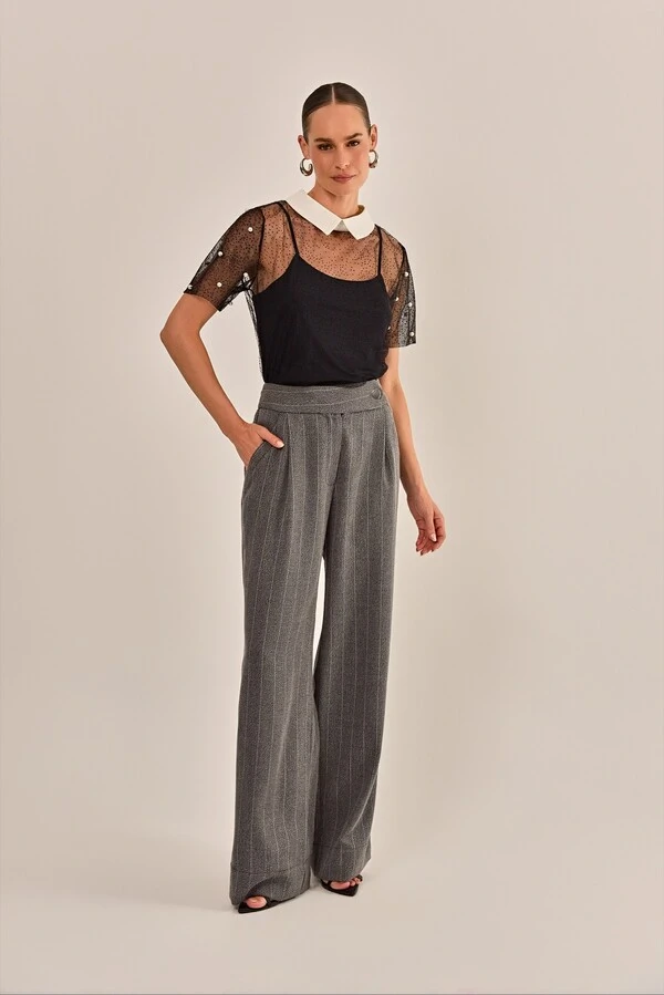 Calça Camila Alfaiataria Risca de Giz