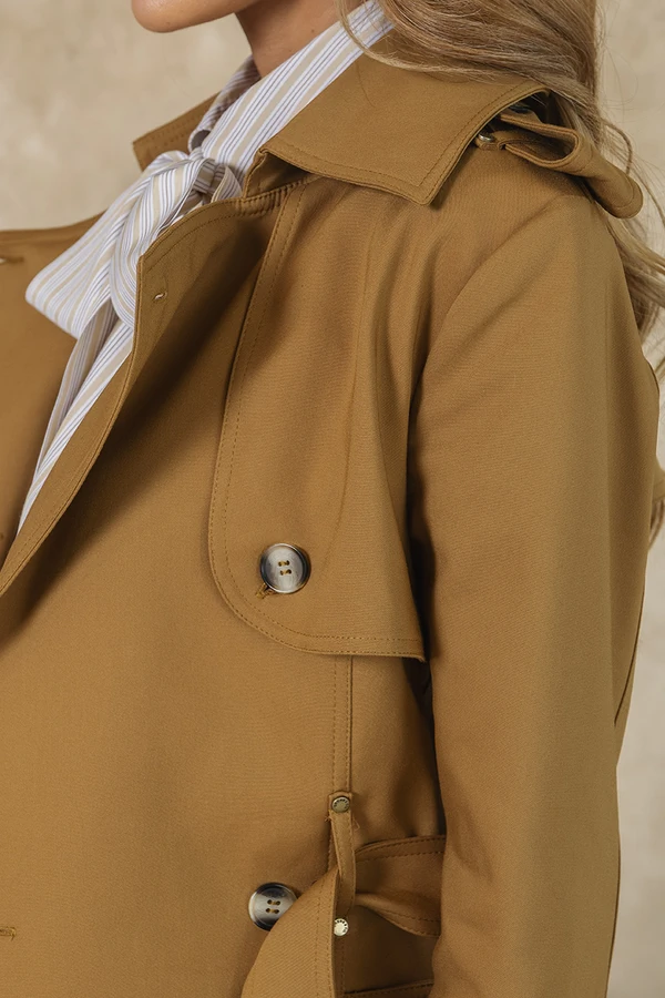 Trench Coat Courchevel Gold Brown