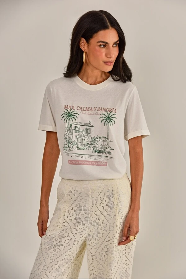 Camiseta Luzia Silk Off White