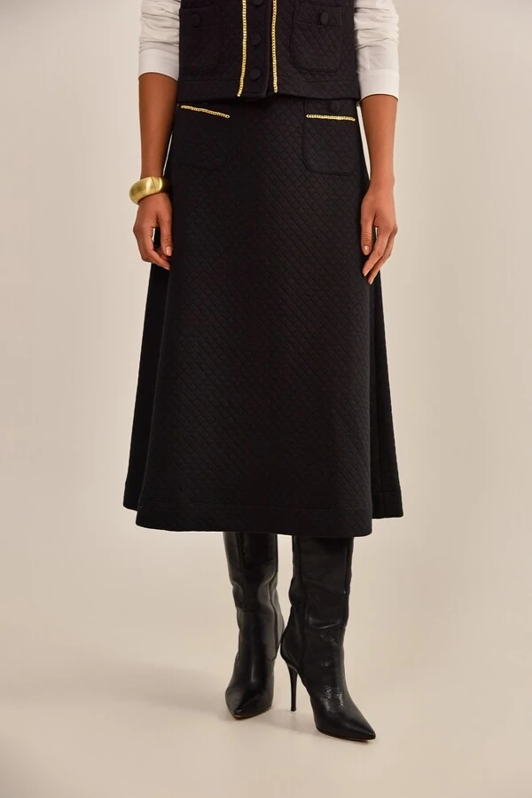 Saia Arte Malha Matelassê