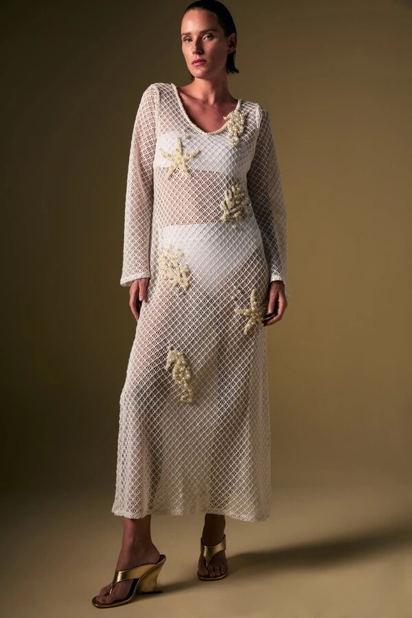 Vestido Tela Fundo do Mar