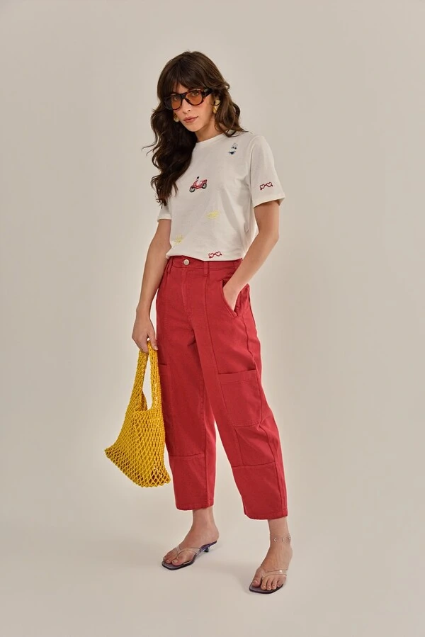 Calça Mabel Sarja Tinturada