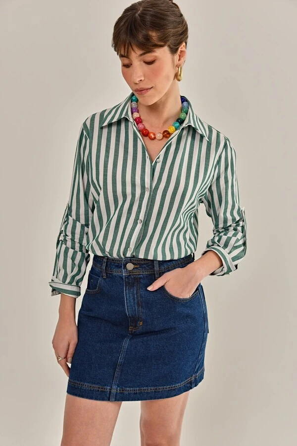 Camisa Lajos Tricoline Verde