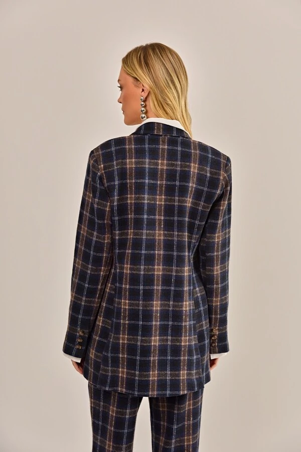 Blazer Claudia Alfaiataria Xadrez