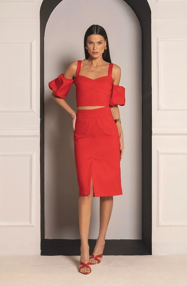 Saia Tourquoise Vermelha