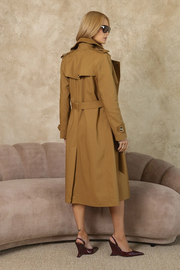 Trench Coat Courchevel Gold Brown