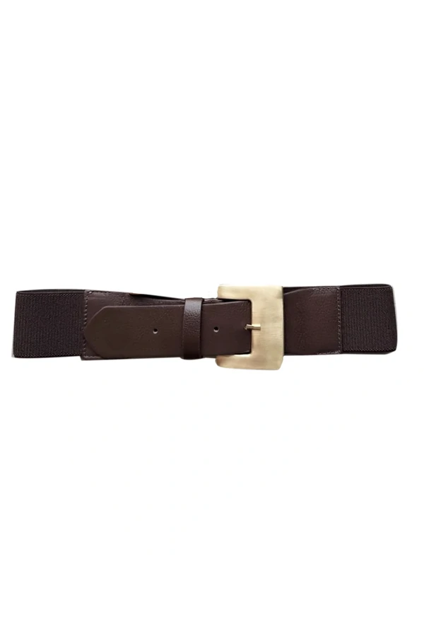 Cinto Couro Elástico Marrom Café