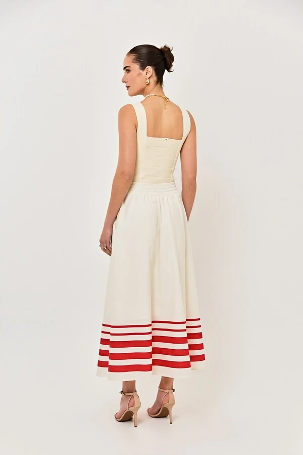Saia Valentina Tricoline Estampada