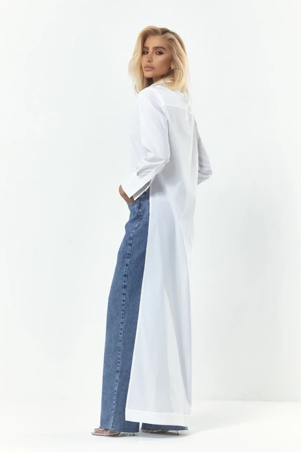 Camisa Cropped Tricoline com Calda Branca
