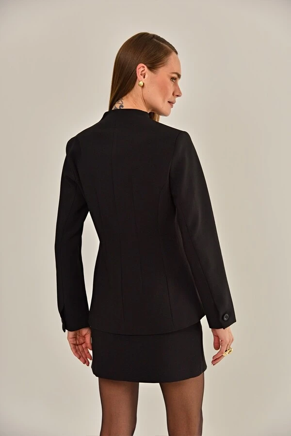 Blazer Crystal Alfaiataria Preto