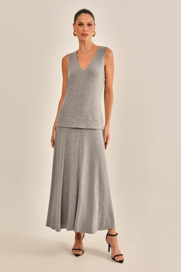 Vestido Alessandra Cinza