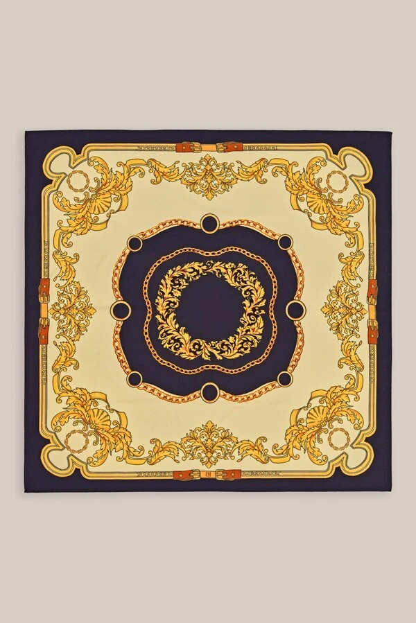 Lenço Essencial Estampado Marinho