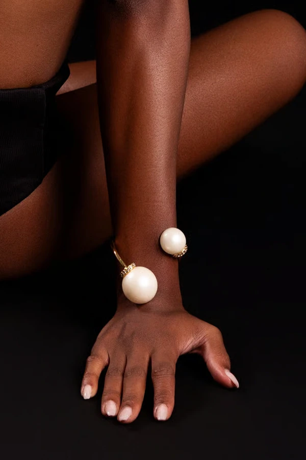 Bracelete Duo Exagerado Pérola/Dourado