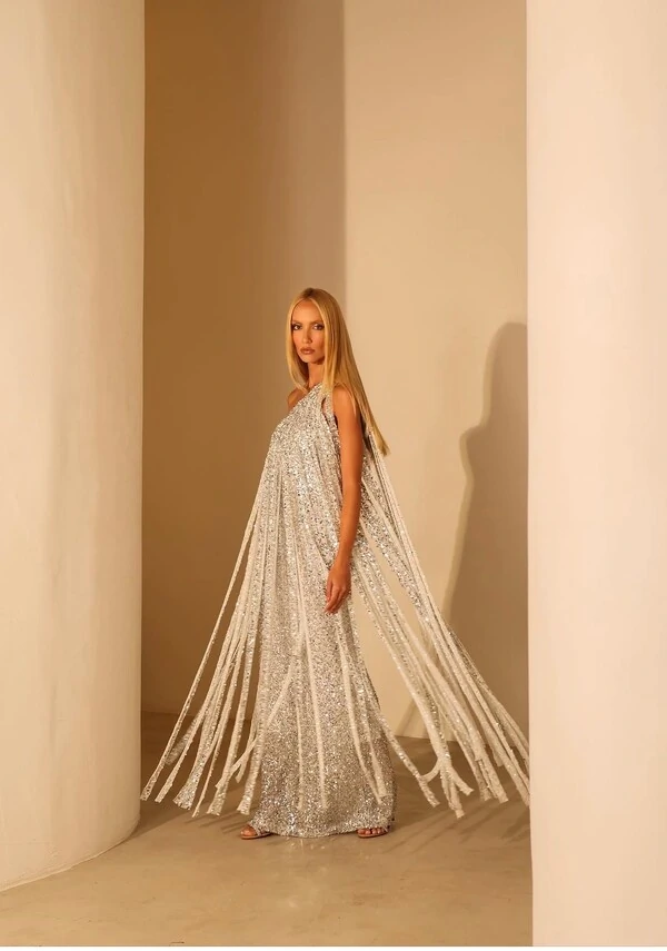 Vestido Um Ombro Só Paetês