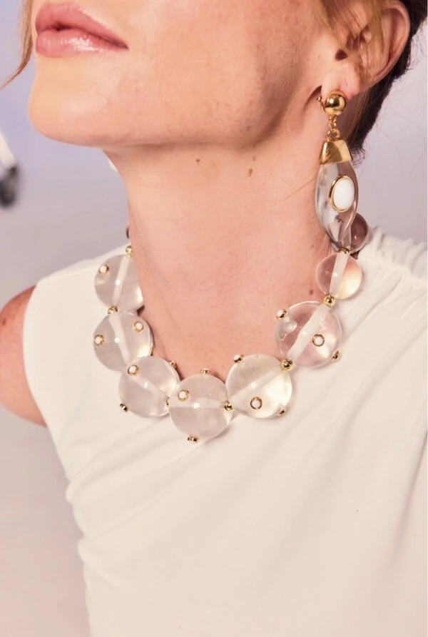 Colar Bolas Água Transparente