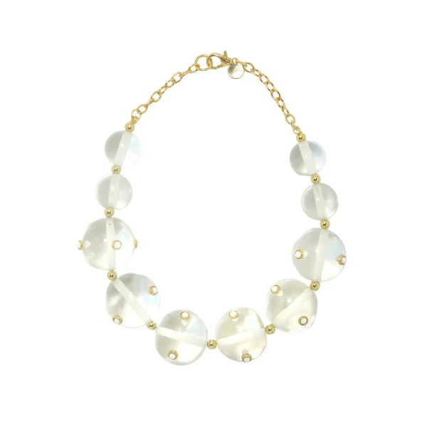 Colar Bolas Água Transparente