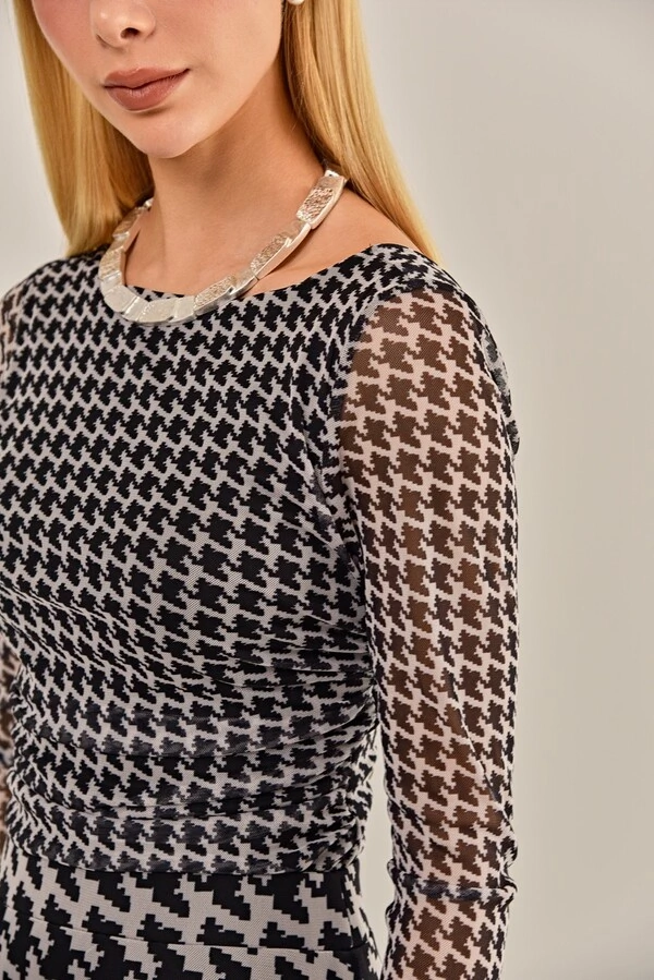 Blusa Duo Tule Estampado