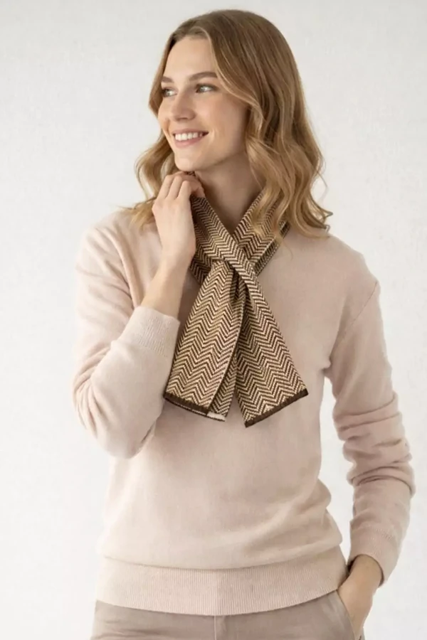 Petit Cachecol Chevron Bege