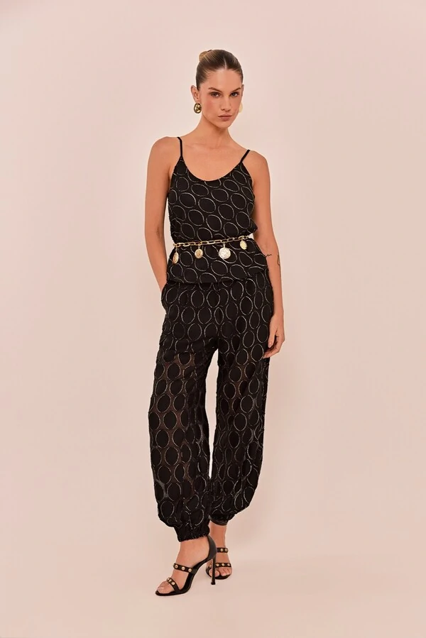 Calça Paula em Voil Preto