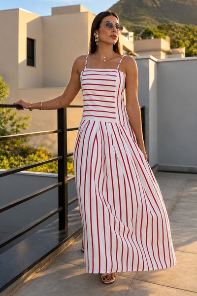 Foto Vestido listrado Fabiana